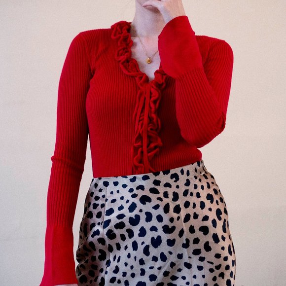 Rouje Gegene Cardigan Red Fr 34 